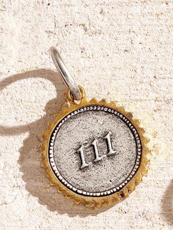 Waxing Poetic Angel Number 111 Medallion Charm